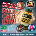 Glucosamina + Condroitina + MSM + Vitamina D   Soporte diario para rodillas, caderas, espalda y manos.