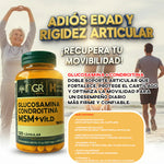 Glucosamina + Condroitina + MSM + Vitamina D   Soporte diario para rodillas, caderas, espalda y manos.